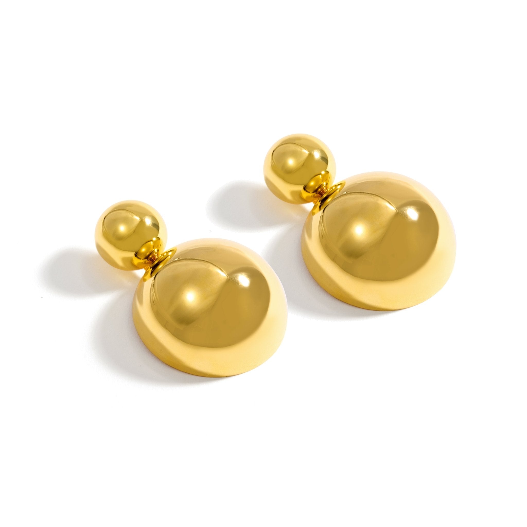 BOLD MAXI DUO EARRING | 18K YELLOW GOLD PLATED SILVER