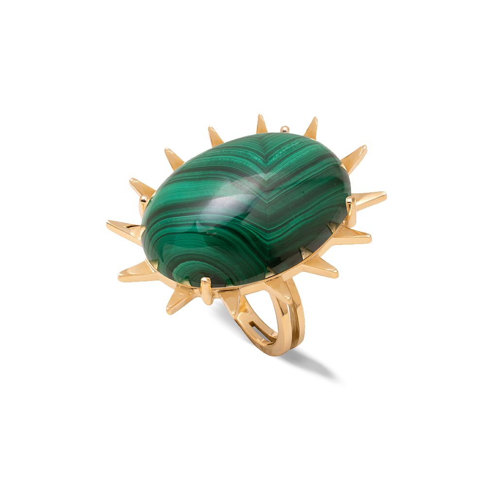 DOLCE RING IN 18K YELLOW GOLD WITH MALACHITE