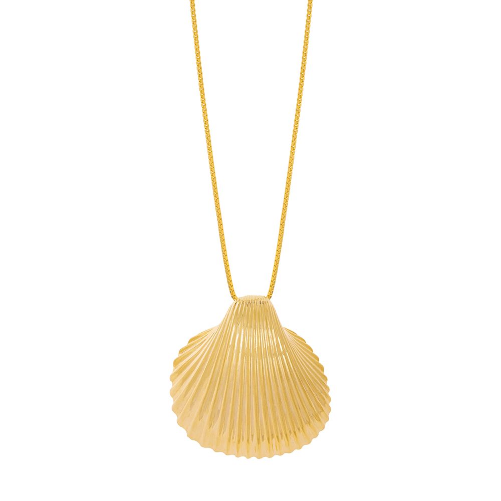 MARE LARGE SHELL NECKLACE IN 18K YELLOW GOLD PLATED SILVER