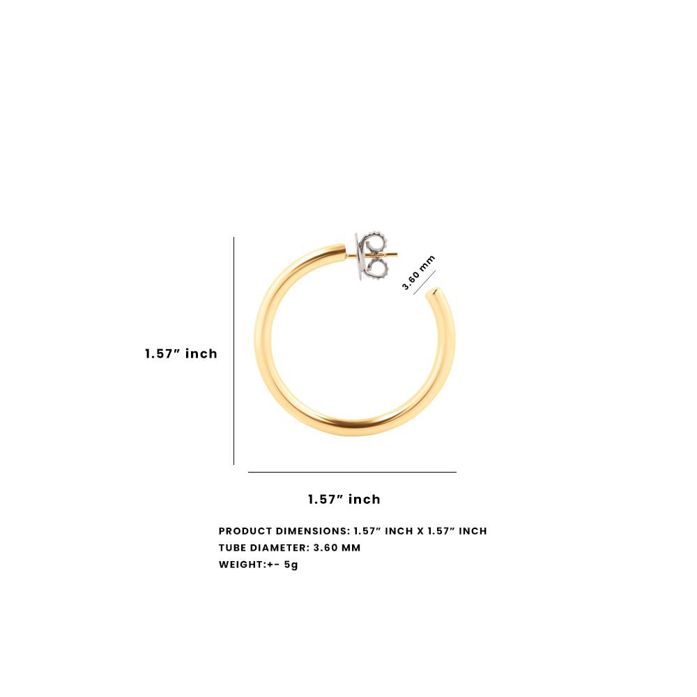 POP SMALL HOOP EARRING IN 18K YELLOW GOLD PLATED SILVER