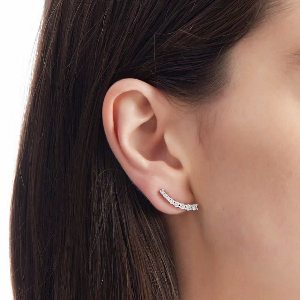 UNIVERSE MINI COMET EARRING IN 18K WHITE GOLD WITH DIAMOND