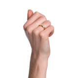 TUBE RING IN 18K YELLOW GOLD PLATED SILVER