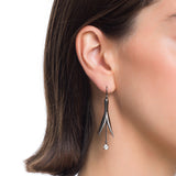 SMALL PRINCESS EARRING IN BLACK RHODIUM PLATED SILVER WITH SAPPHIRE