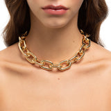 LARGE CHAIN NECKLACE IN 18K YELLOW GOLD PLATED SILVER