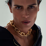 LARGE CHAIN NECKLACE IN 18K YELLOW GOLD PLATED SILVER