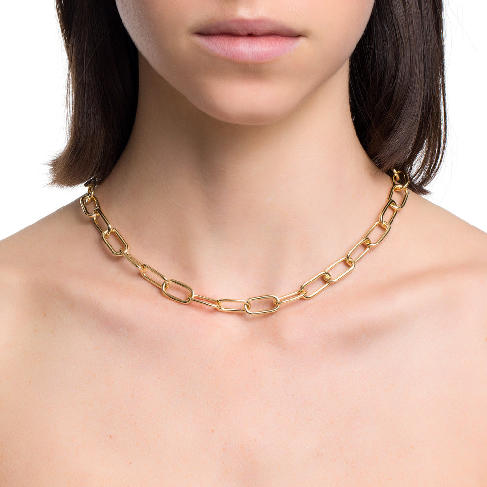 POP CHAIN NECKLACE IN 18K YELLOW GOLD PLATED SILVER