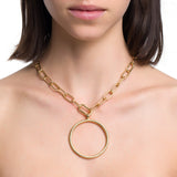 POP CHAIN HOOP PENDANT IN 18K YELLOW GOLD PLATED SILVER