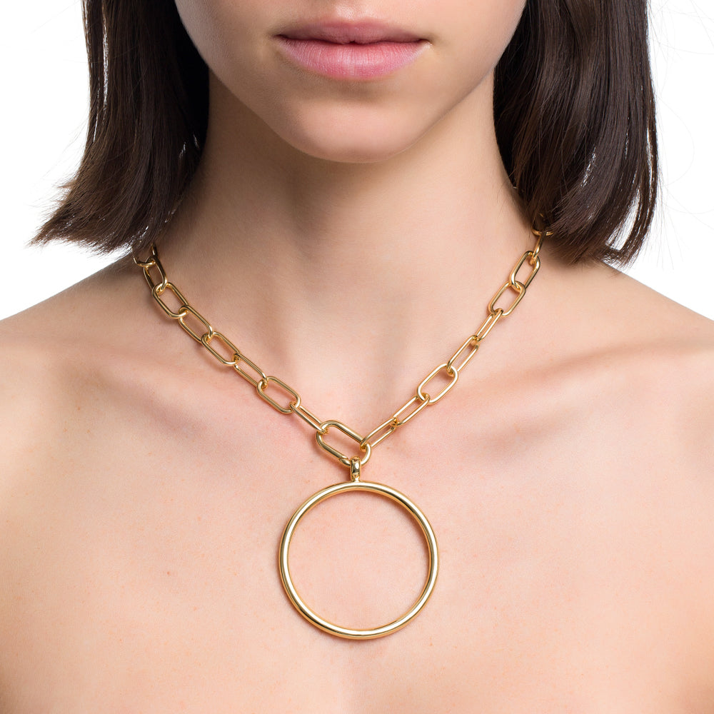 POP CHAIN NECKLACE IN 18K YELLOW GOLD PLATED SILVER