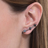 SPIKE COMET EARRING IN BLACK RHODIUM PLATED 18K WHITE GOLD WITH BLACK DIAMOND