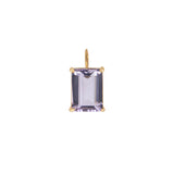 LARGE ROCK RECTANGLE PENDANT IN 18K YELLOW GOLD PLATED SILVER WITH AMETHYST