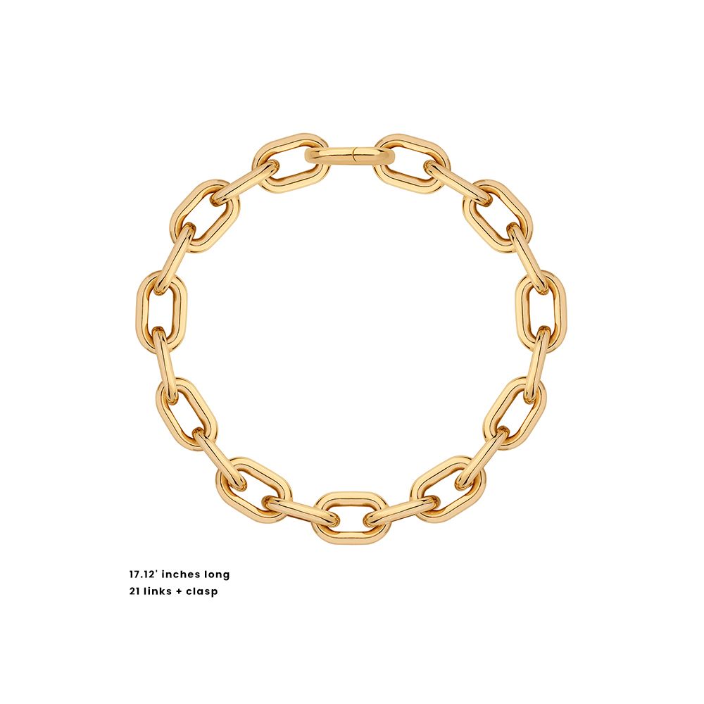 LARGE CHAIN NECKLACE IN 18K YELLOW GOLD PLATED SILVER