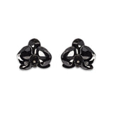Black Orchid Earring With Silver With Black Rhodium And Diamond