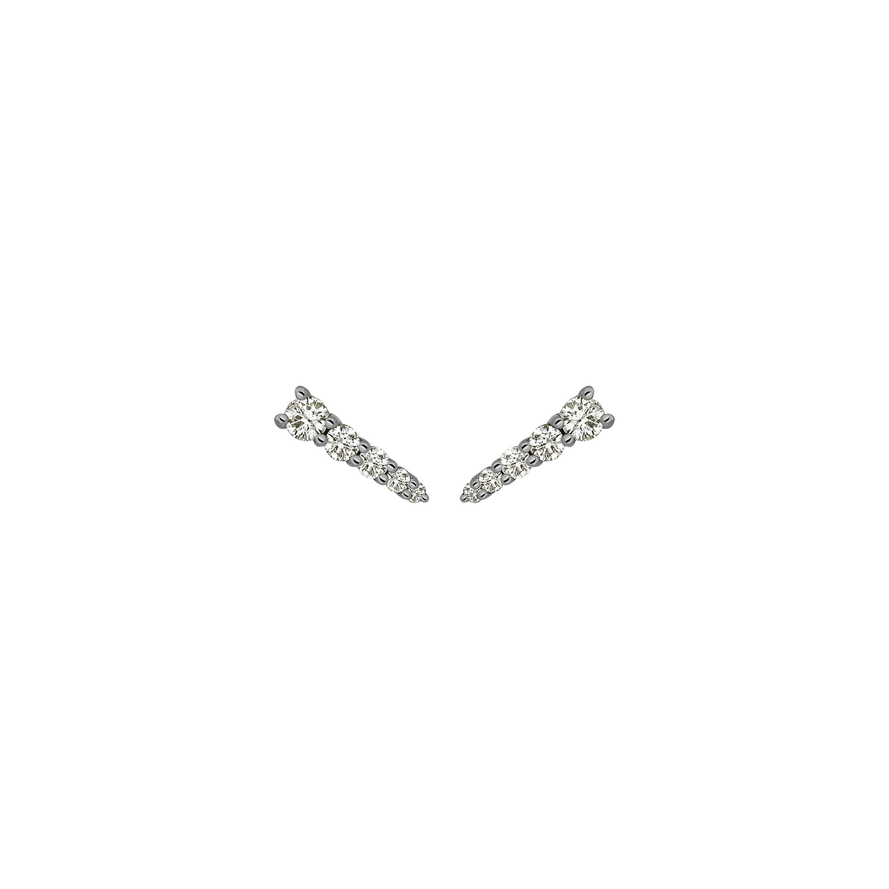 SMALL ROCK STAR COMET EARRING IN BLACK RHODIUM PLATED 18K WHITE GOLD WITH DIAMOND