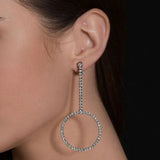 VOYEUR HOOP EARRING IN BLACK RHODIUM PLATED 18K WHITE GOLD WITH DIAMOND