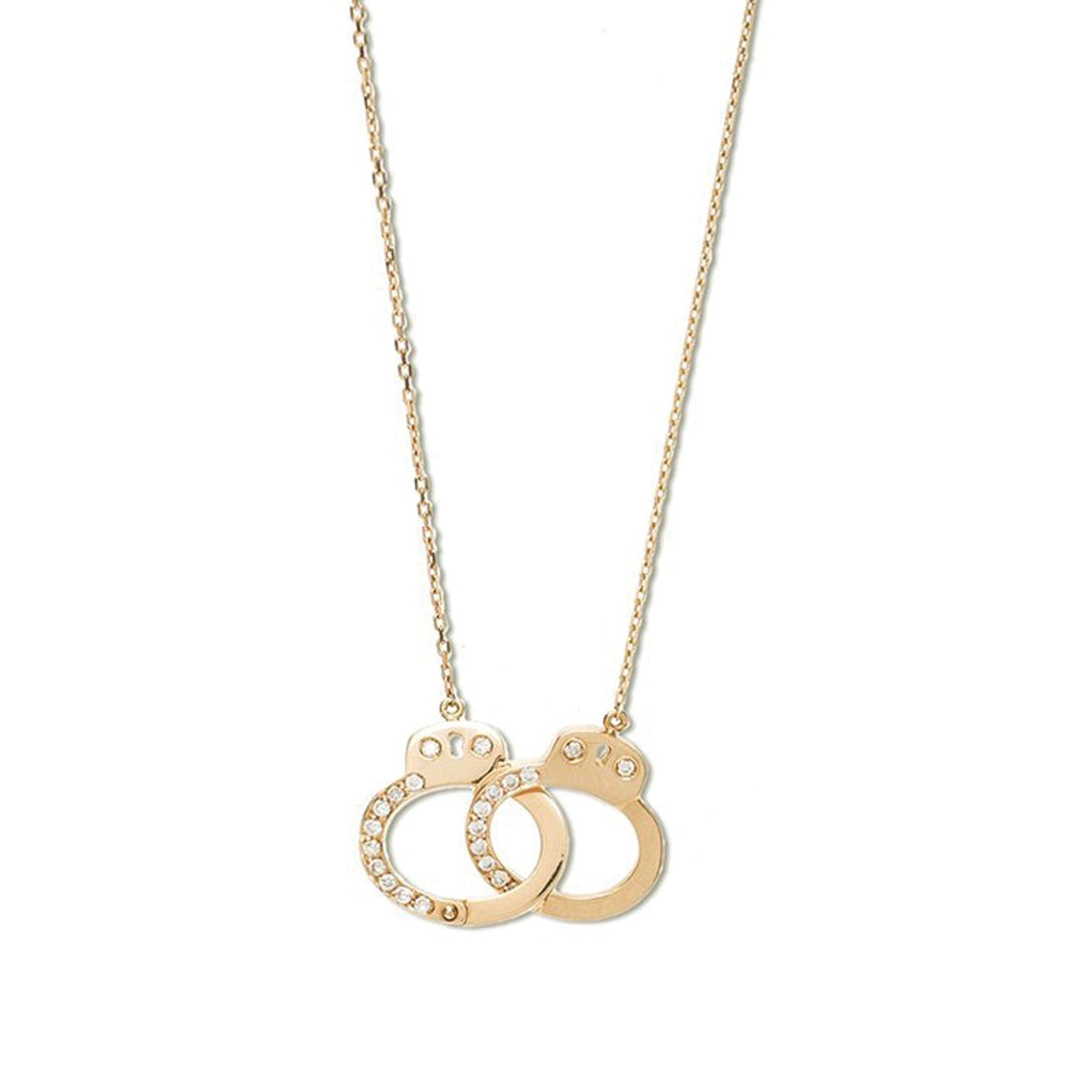 MEDIUM HANDCUFF NECKLACE IN 18K YELLOW GOLD WITH DIAMOND