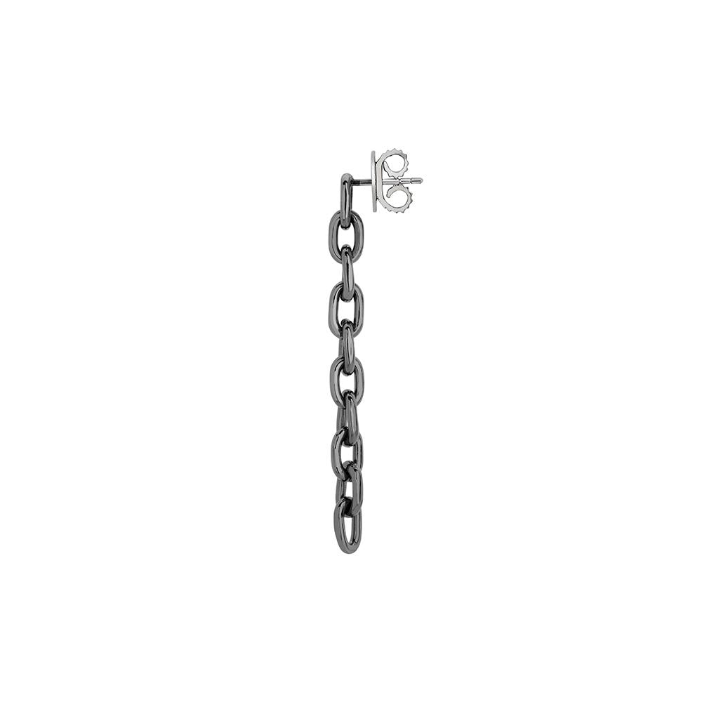 Chain Short Earrings With Black Rhodium Plated Silver