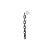 Chain Short Earrings With Black Rhodium Plated Silver