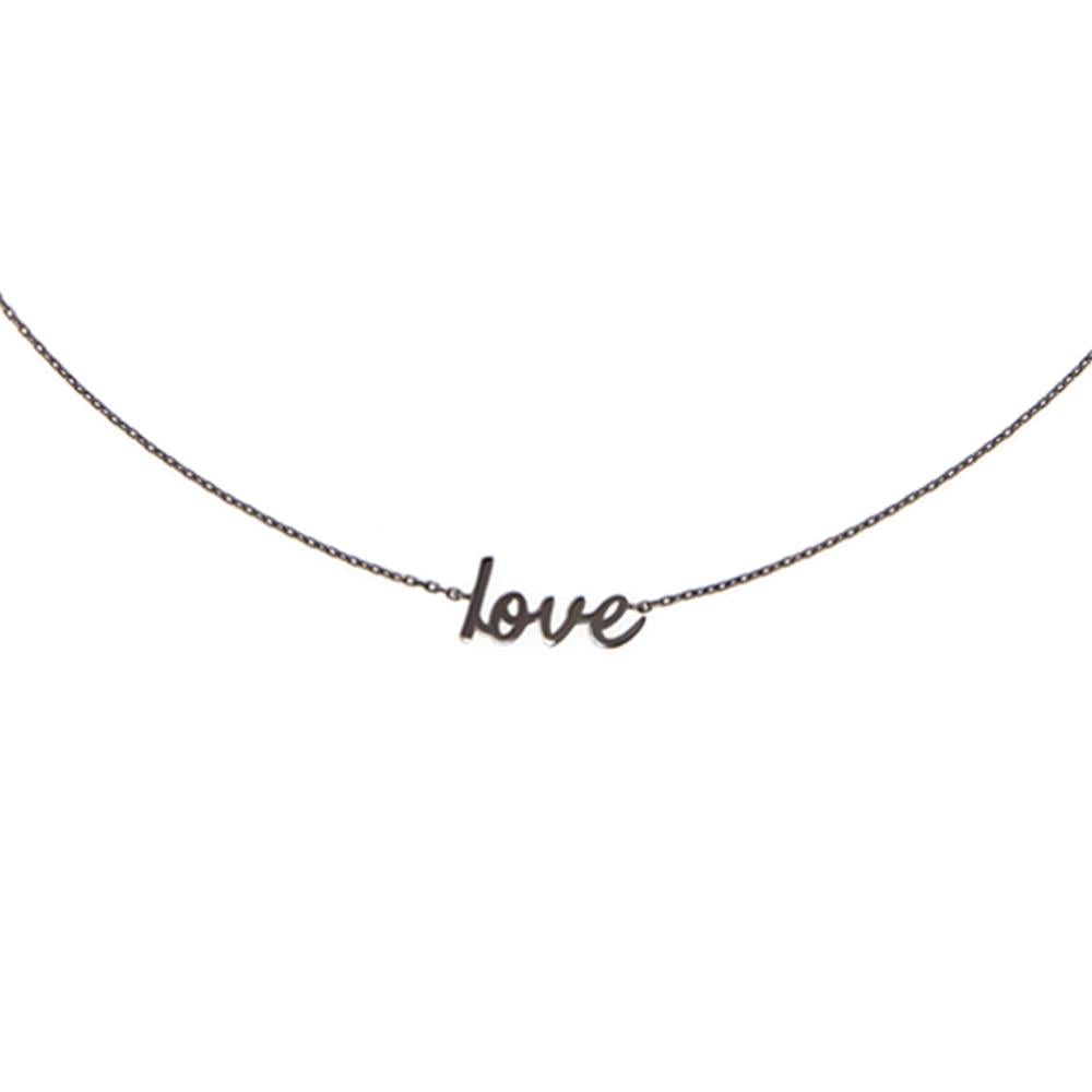 Choker Love With 18K White Gold With Black Rhodium