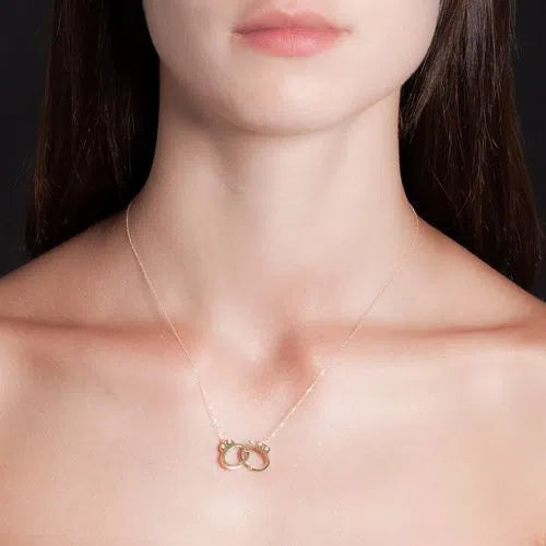 MEDIUM HANDCUFF NECKLACE IN 18K ROSE GOLD WITH DIAMOND