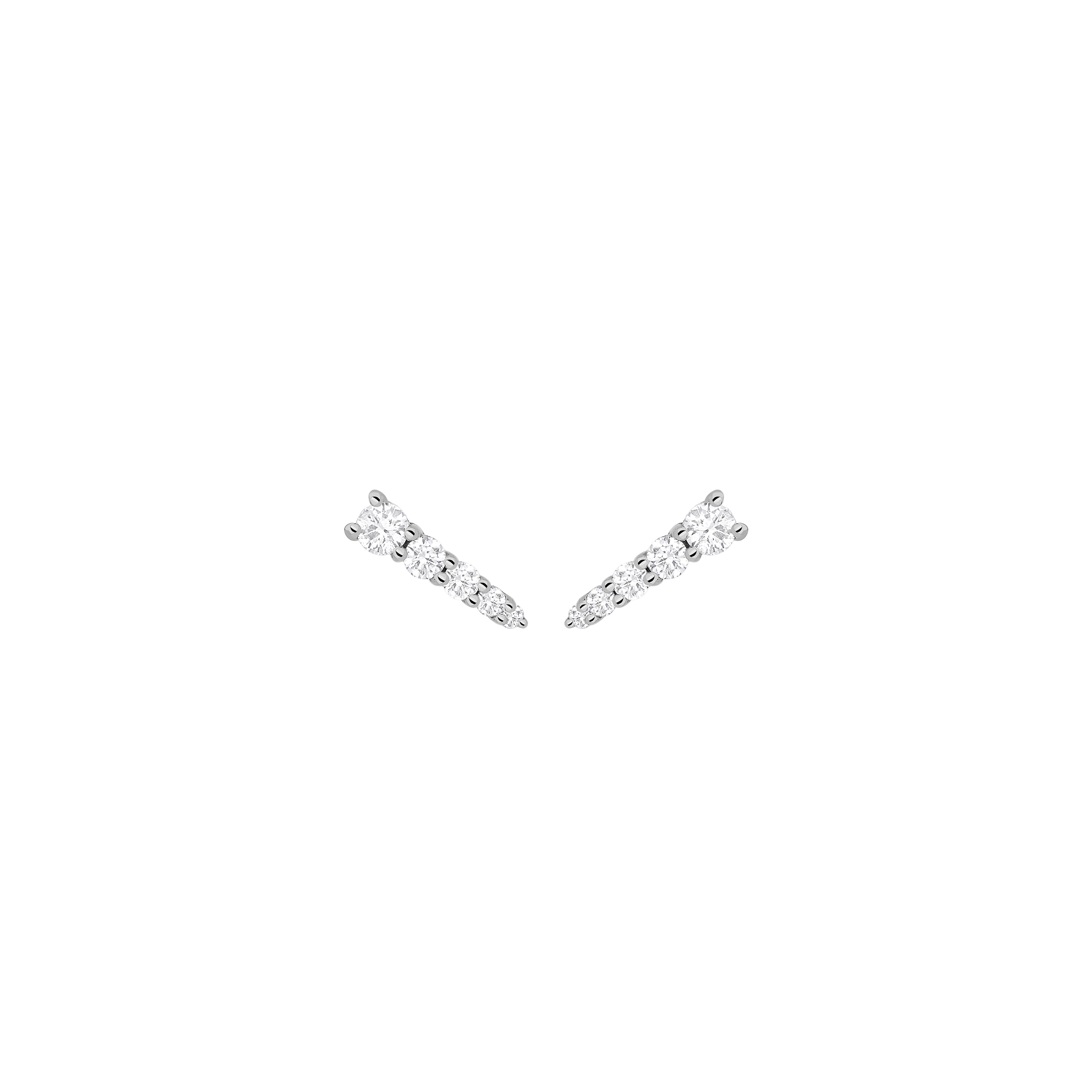 SMALL ROCK STAR COMET EARRING IN 18K WHITE GOLD WITH DIAMOND