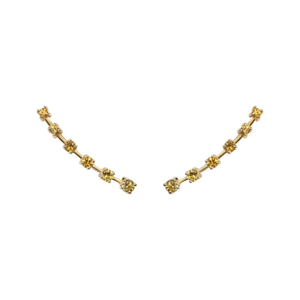 SMALL SAPPHIRE COMET EARRING IN 18K YELLOW GOLD WITH YELLOW SAPPHIRE