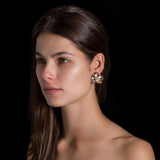 ORCHID EARRING IN 18K ROSE GOLD PLATED SILVER WITH DIAMOND