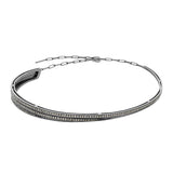 Deco Choker With 18K White Gold With Black Rhodium And Light Light Brown Diamonds