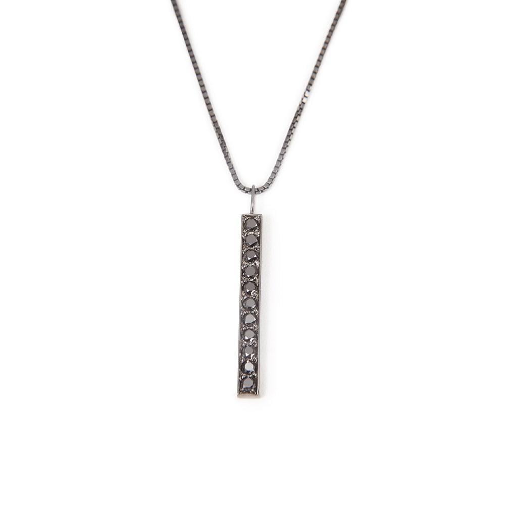 Diamond Necklace With Necklace In Silver With Black Diamonds 1,00Ct