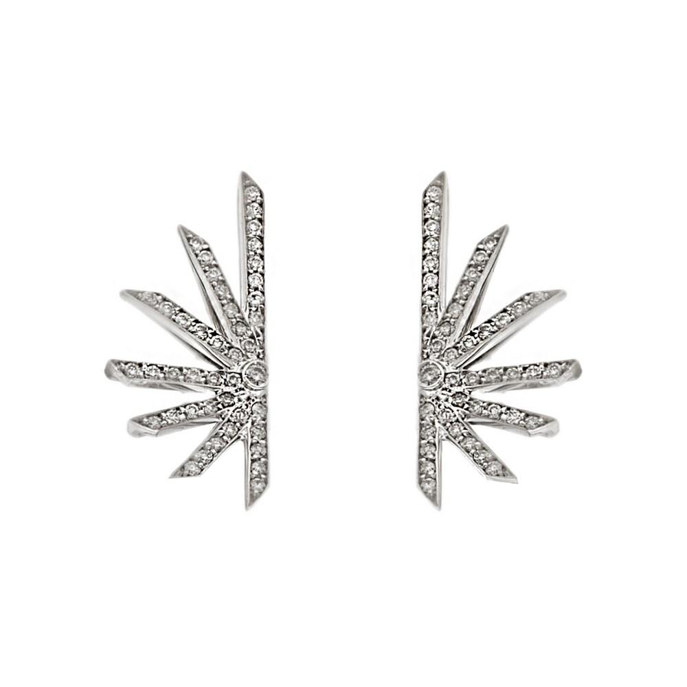 Diamond Star Earring With White Gold 18K With Diamonds 0,46Ct