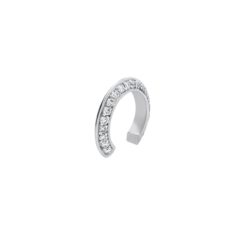 Ear Cuff Style Mid With 18K White Gold With Diamonds 0,15Ct