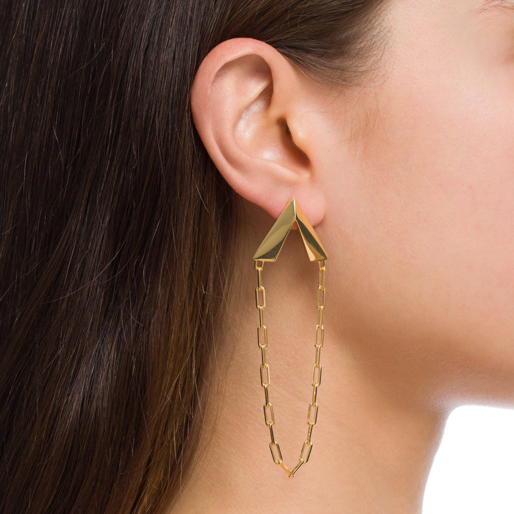 ROCK EARRING IN 18K YELLOW GOLD PLATED SILVER