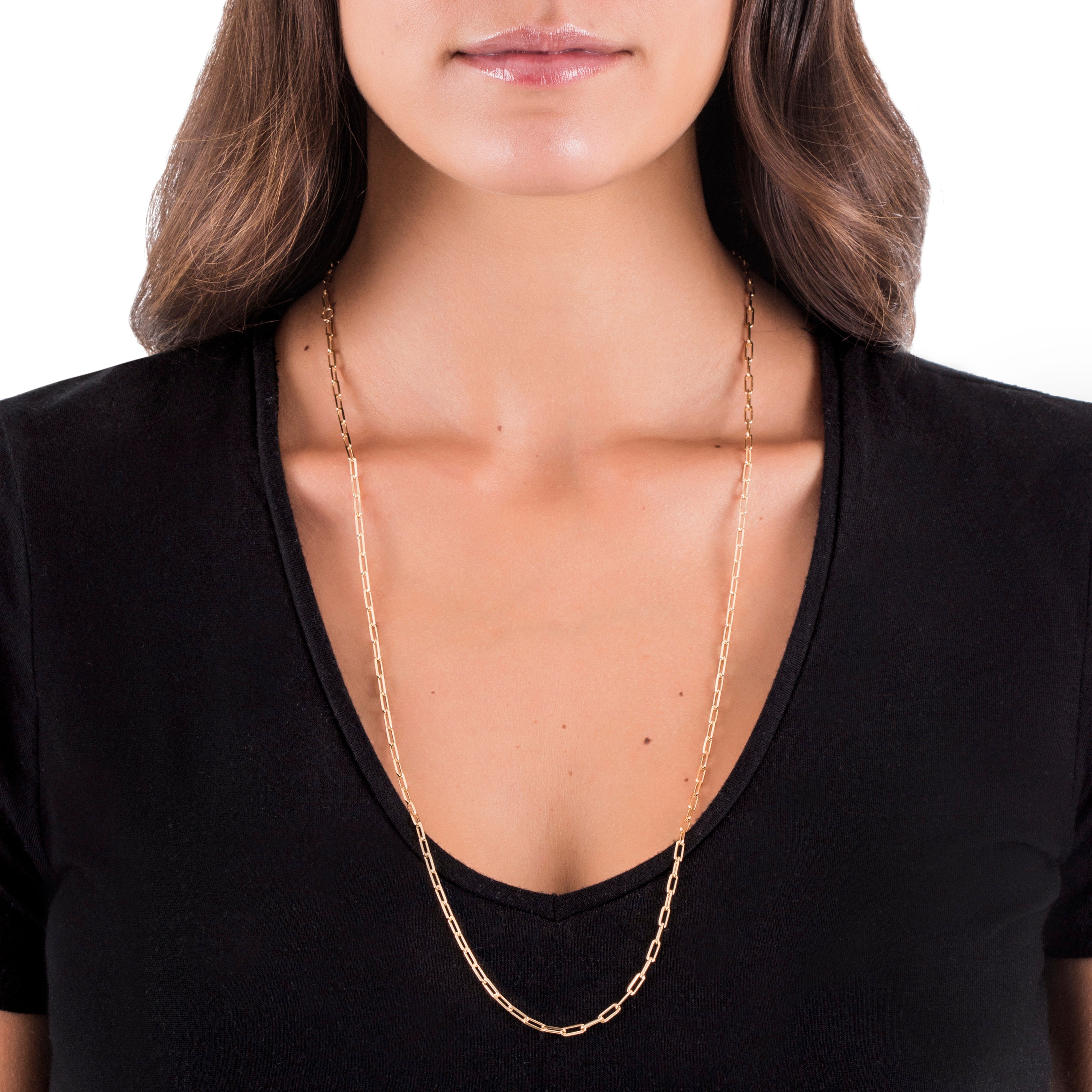 POP THICK LONG CHAIN NECKLACE IN 18K YELLOW GOLD PLATED SILVER