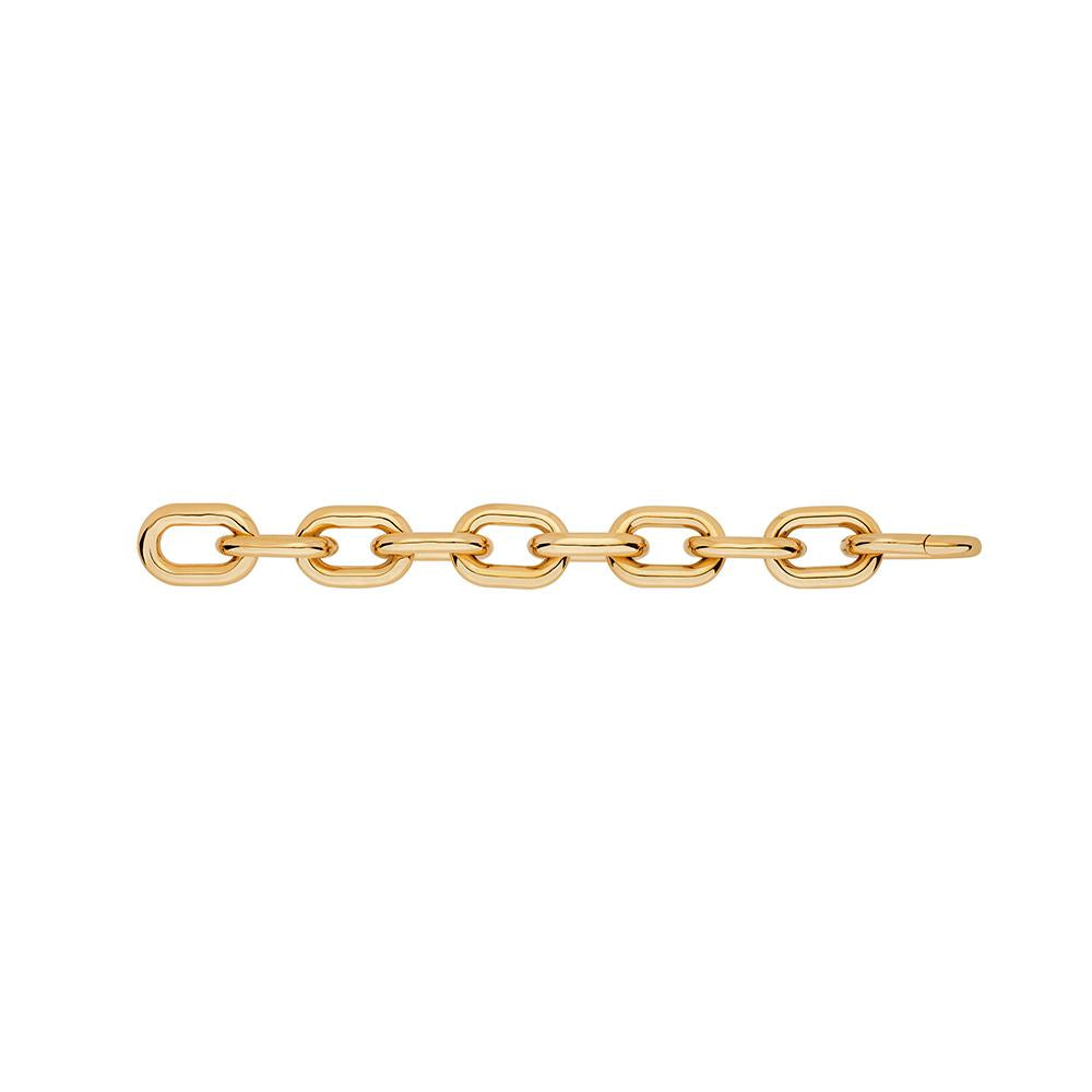 Large Chain Bracelet With Yellow Gold Plated Silver