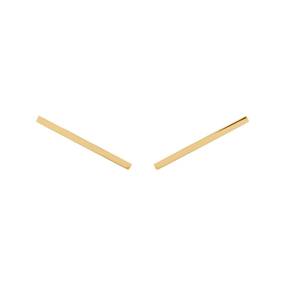 Line Earrings With 18K Yellow Gold