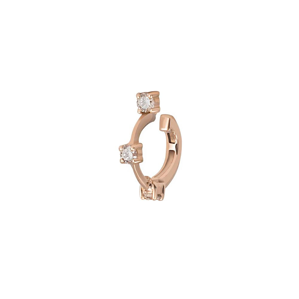 SAPPHIRE EAR CUFF IN 18K ROSE GOLD WITH DIAMOND