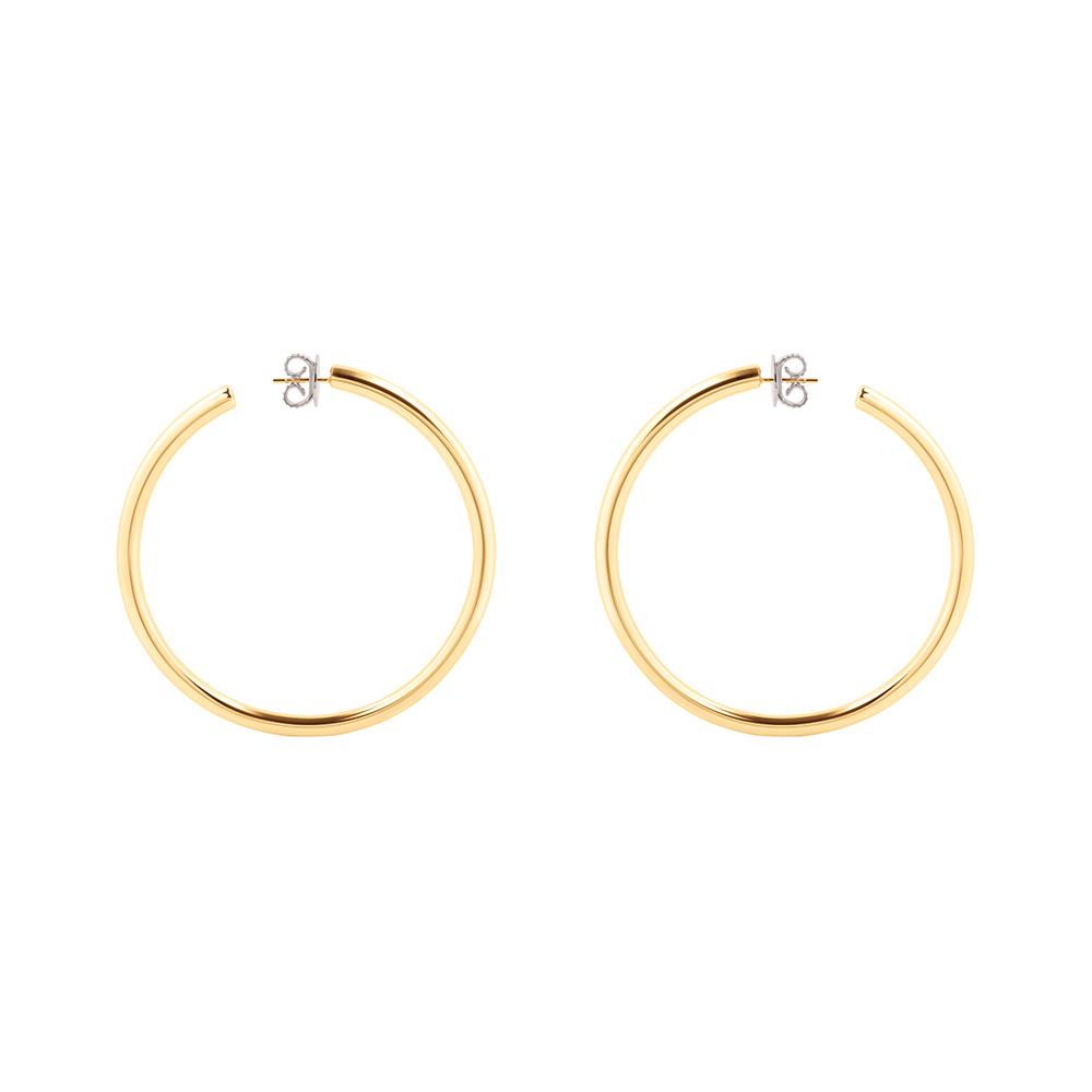 Pop Large Hoop Earrings With 18K Yellow Gold Plated Silver