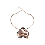 Rose Orchid Necklace With Silver With Rose Gold Vermeil And Diamond