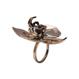 Rose Orchid Ring With Silver With Rose Gold Vermeil And Diamond