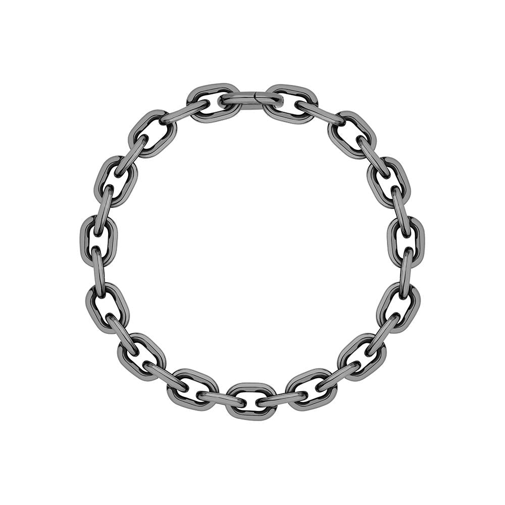 Small Chain Necklace With Black Rhodium Plated Silver