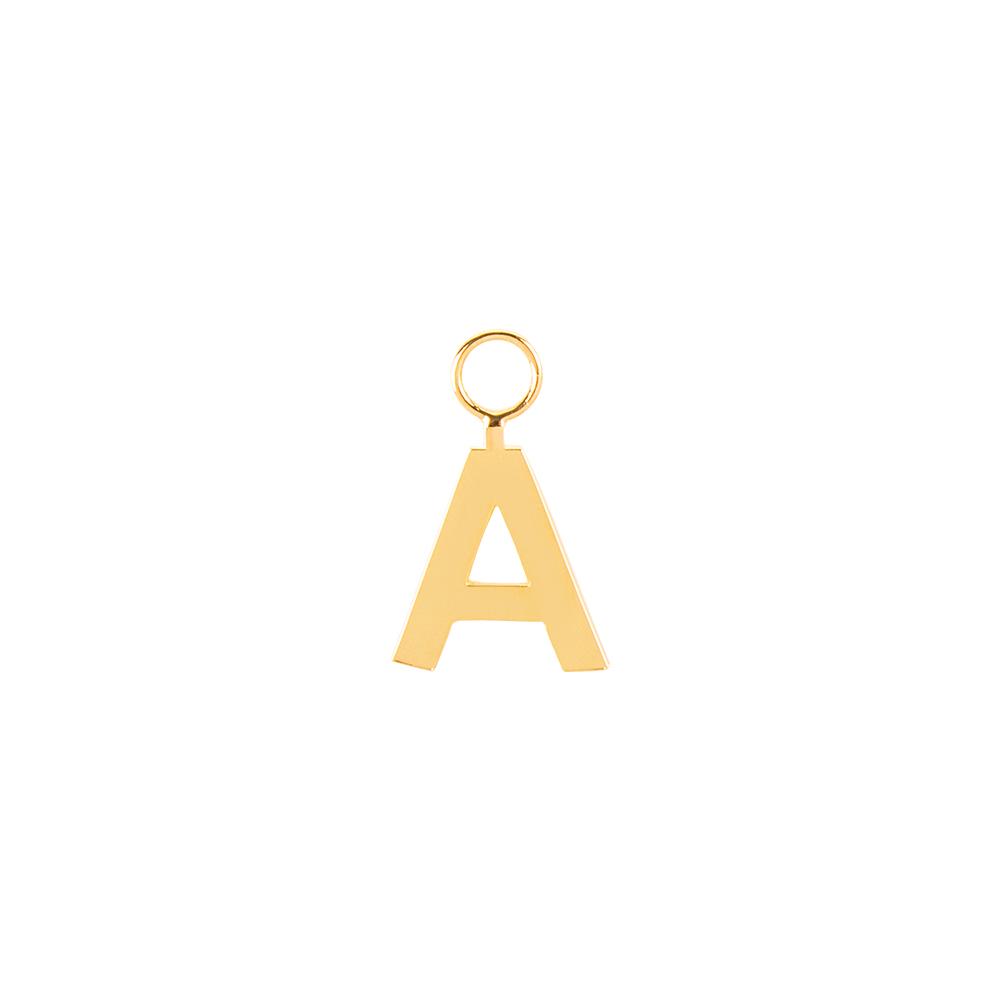 Small Letter Pendant With 18K Yellow Gold Plated Silver