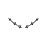 Spike Comet Earrings With 18K White Gold With Black With Black Diamonds 1,60 And Light Light Brown Diamonds 0,15Ct