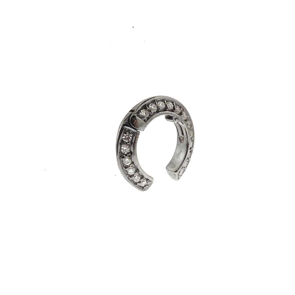STYLE MID EAR CUFF IN BLACK RHODIUM PLATED 18K WHITE GOLD WITH DIAMOND