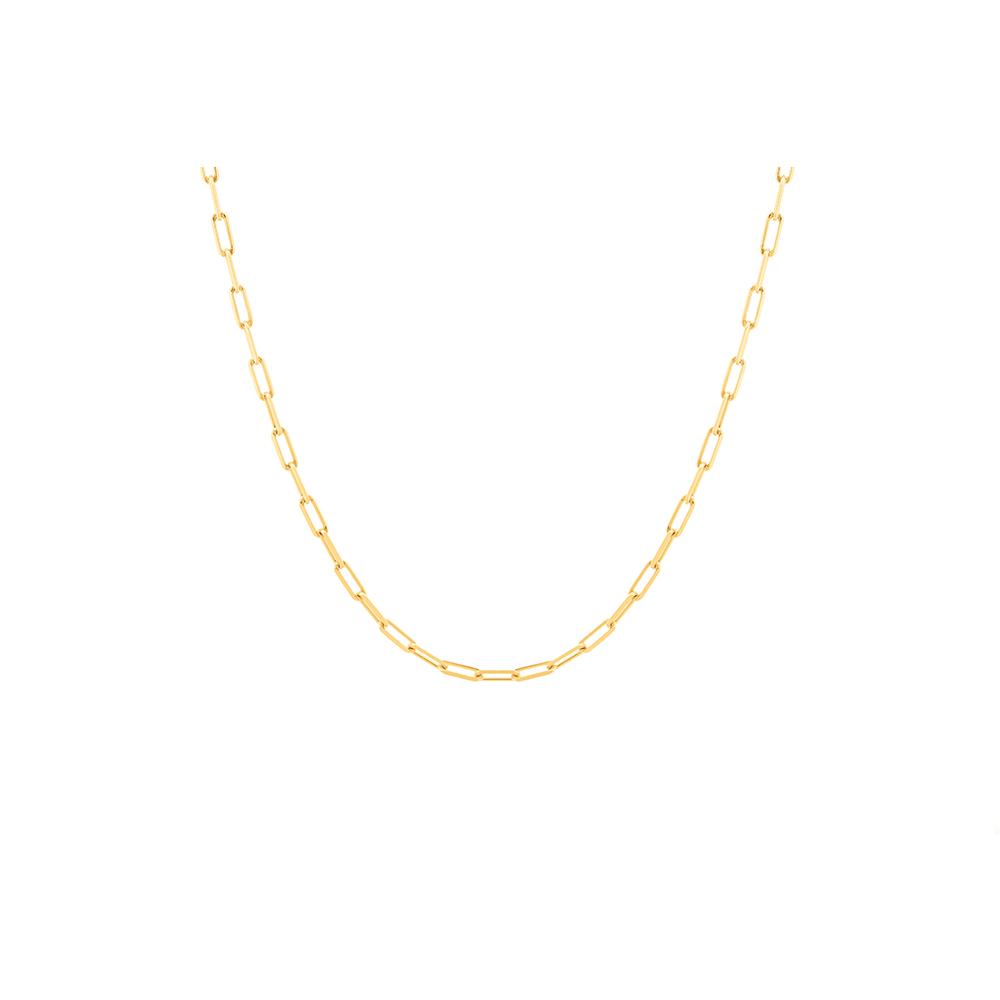 Thick Long Pop Chain Necklace With 18K Yellow Gold Plated Silver